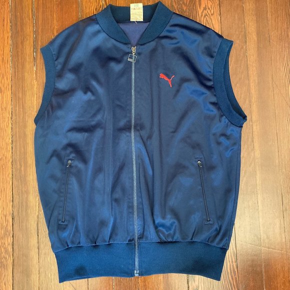 Vintage 1980s Puma track jacket vest - Picture 1 of 5